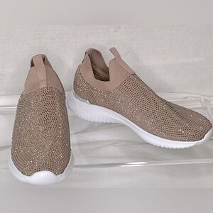 Anne Klein Bling Slip-on Sneakers in Blush